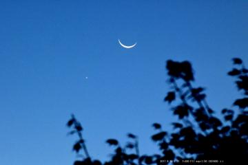 金星と三日月の接近